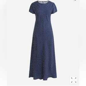 J.Crew Short-sleeve Gwyneth cupro-blend slip dress in Becklow dot SIZE:00 NWOT